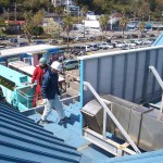 道の駅 伊東マリンタウン 塗装工事（前半）の様子