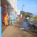 道の駅 伊東マリンタウン 塗装工事（後半）の様子